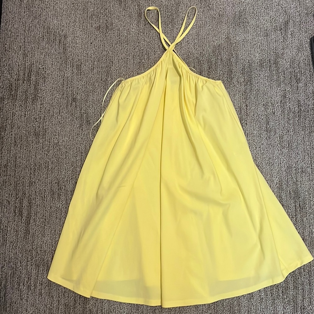 Zara yellow summer halter dress